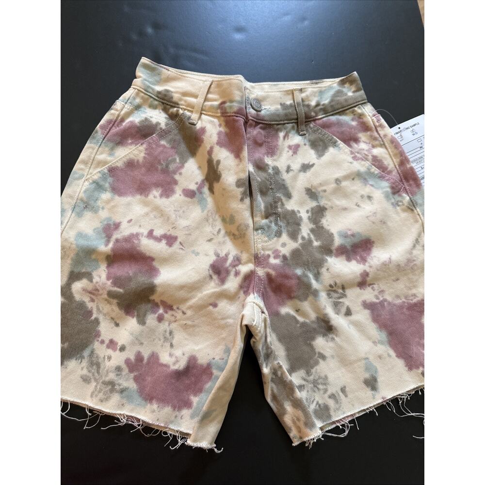 PacSun Womens /Jr Jean Shorts High-Rise Boy, Carpenter Shorts Stone Dye Size 26
